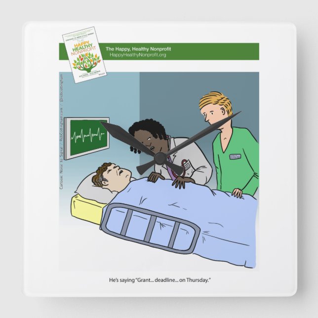 Carrée Horloge de bande dessinée d'écriture de Grant (Recto)