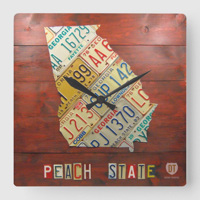 Carrée Horloge de carte de plaque minéralogique de la (Recto)