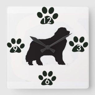 Carrée Horloge de chien de Terre-Neuve