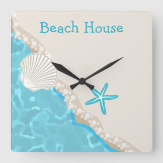 Carrée Horloge de cuisine de plage