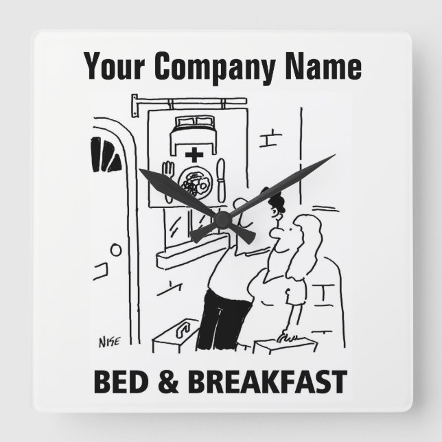 Carrée Horloge de dessin de la maison d'hôtes (Recto)