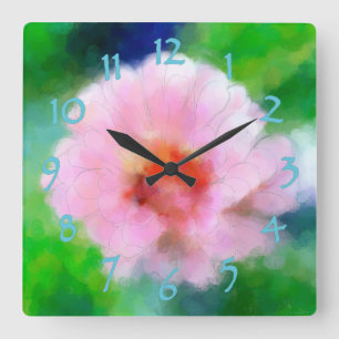 Carrée Horloge de fleur de ressort