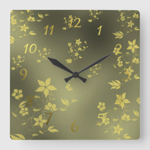 Carrée Horloge de fleurs asiatiques délicieuses
