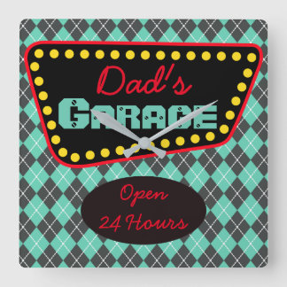 Carrée Horloge de garage de papa