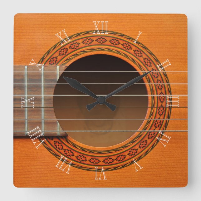 Carrée Horloge de guitare classique (Recto)