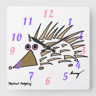 Carrée Horloge de hérisson Abstraite