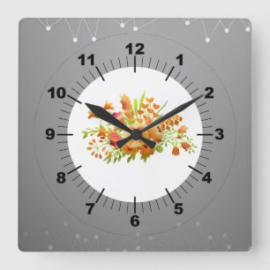 Carrée Horloge de jonction de fleurs