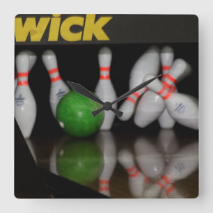 Carrée Horloge de la boîte de Bowling