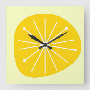 Carrée Horloge DE LA CUISINE LEMON STARBURST AU MILIEU DU