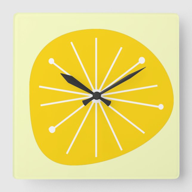 Carrée Horloge DE LA CUISINE LEMON STARBURST Moderne du m (Recto)