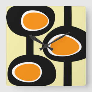 Carrée Horloge de la CUISINE moderne du milieu du siècle