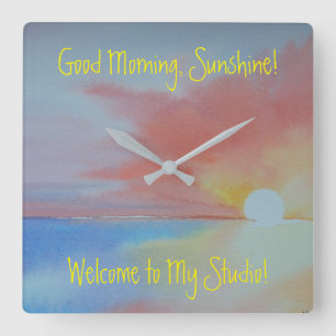 Carrée Horloge de l'aquarelle