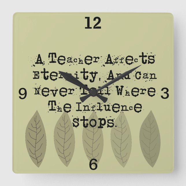 Carrée Horloge de l'éducateur à la retraite Henry Adams (Recto)