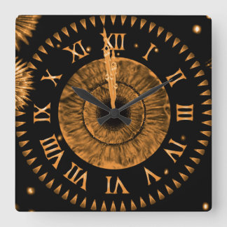 Carrée Horloge de Minuit en Bronze