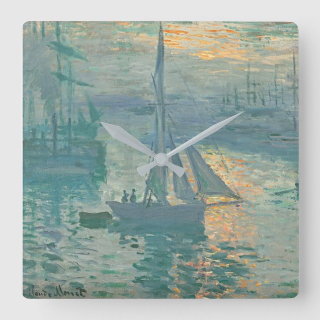 Carrée Horloge de navigation Monet Lever du soleil (Recto)