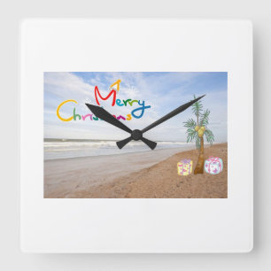 CARRÉE HORLOGE DE NOËL DE PLAGE