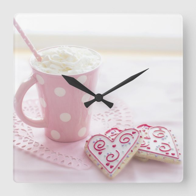 Carrée horloge de paroi attrayante (Recto)