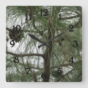Carrée Horloge de pin