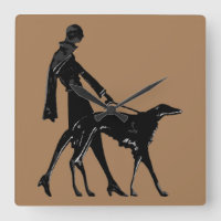 Horloge de promenade Art déco Borzoi