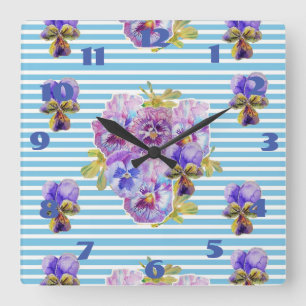 Carrée Horloge de salle de dames d'art de roses sarcelles