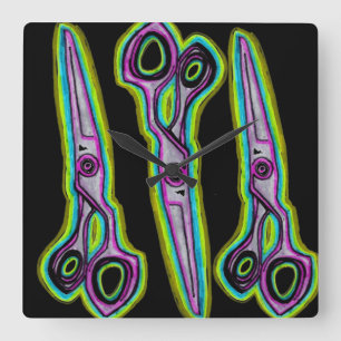 Carrée Horloge de salon de coiffure