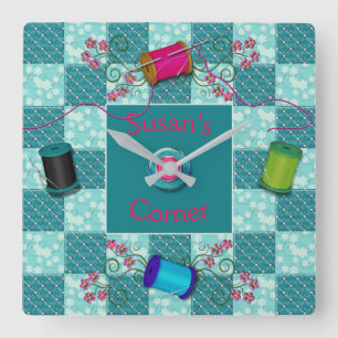 Carrée HORLOGE de SEWING/QUILT - PERSONNALISEZ AVEC LE