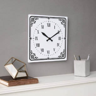 Carrée Horloge décorative élégante pour la maison et le b