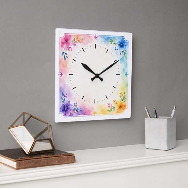 Carrée Horloge Décorative Élégante pour Maison & Bureau (Bureau)