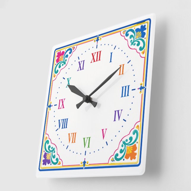 Carrée Horloge Décorative Élégante pour Maison & Bureau (Angle)