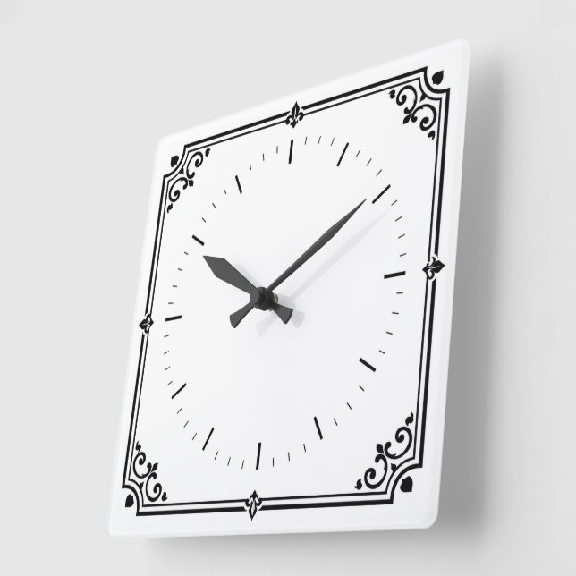 Carrée Horloge Décorative Élégante pour Maison & Bureau (Angle)