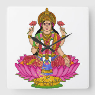 Carrée Horloge déesse Lakshmi