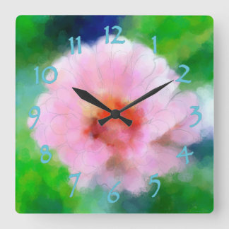 Carrée Horloge des fleurs de printemps