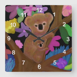 Carrée Horloge d'habitat de koala
