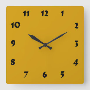 Carrée Horloge dorée numérique modifiable