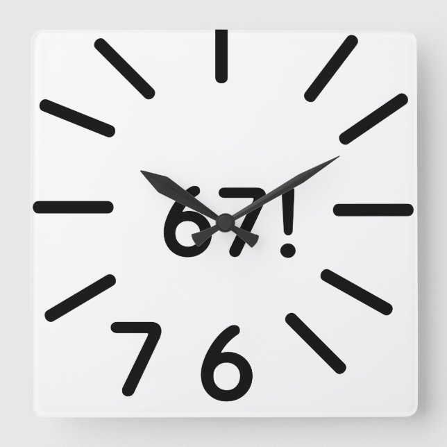 Carrée horloge drôle 67 (Recto)