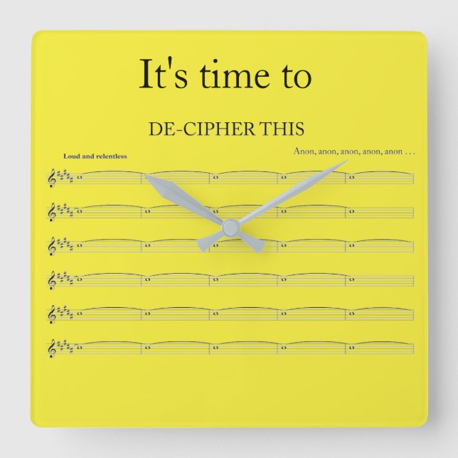 Carrée Horloge drôle de l'organisiste (Recto)