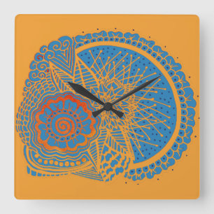 Carrée Horloge du crâne du cerveau