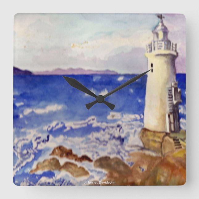 CARRÉE HORLOGE DU MUR - CADEAUX DESIGNER DE LA PLAGE (Recto)