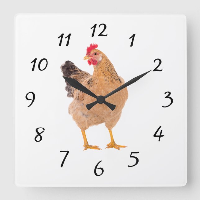 CARRÉE HORLOGE DU MUR DE ROOSTER (Recto)