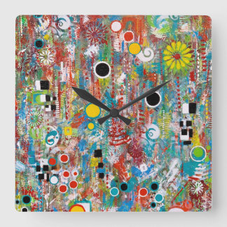 Carrée Horloge du mur du côté