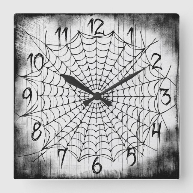 Carrée Horloge du mur Web Spider (Recto)