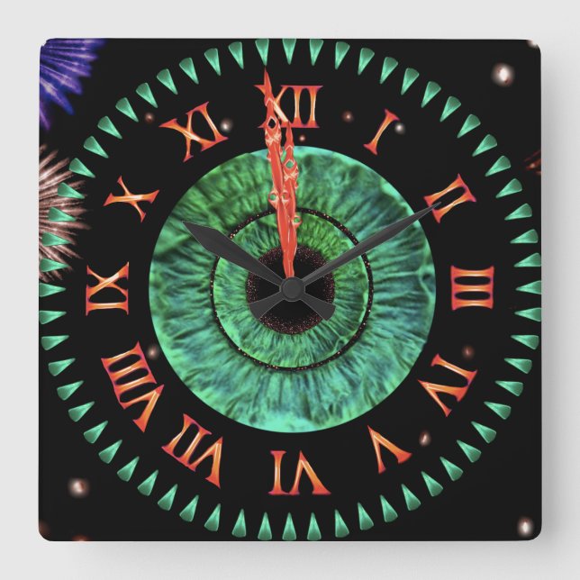 Carrée Horloge émeraude de minuit (Recto)