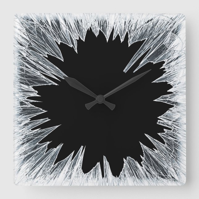Carrée Horloge en verre cassé (Recto)