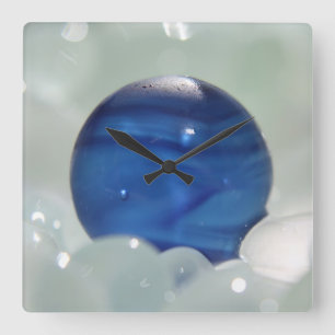 Carrée Horloge en verre de mer