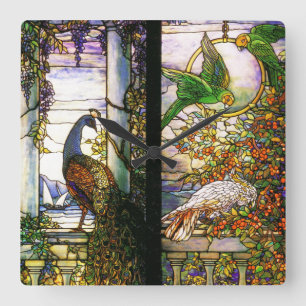 Carrée Horloge en verre souillé de cru