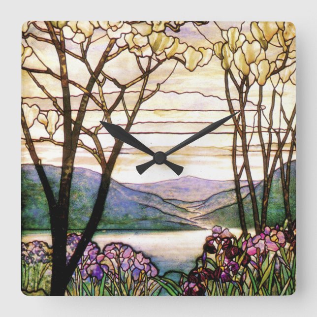 Carrée Horloge en verre souillé de cru (Recto)