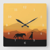 Horloge espagnole en silhouette de cheval et homme