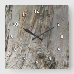 Carrée Horloge - Eucalyptus Bark