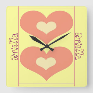 Carrée Horloge Féminine Personnalisée