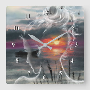 Carrée Horloge féminine Sunrise